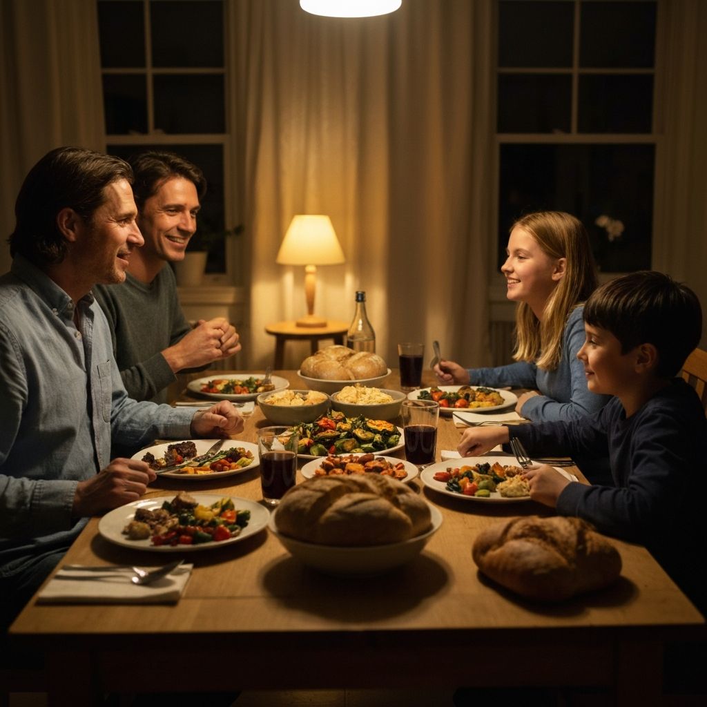 Familienessen am Tisch
