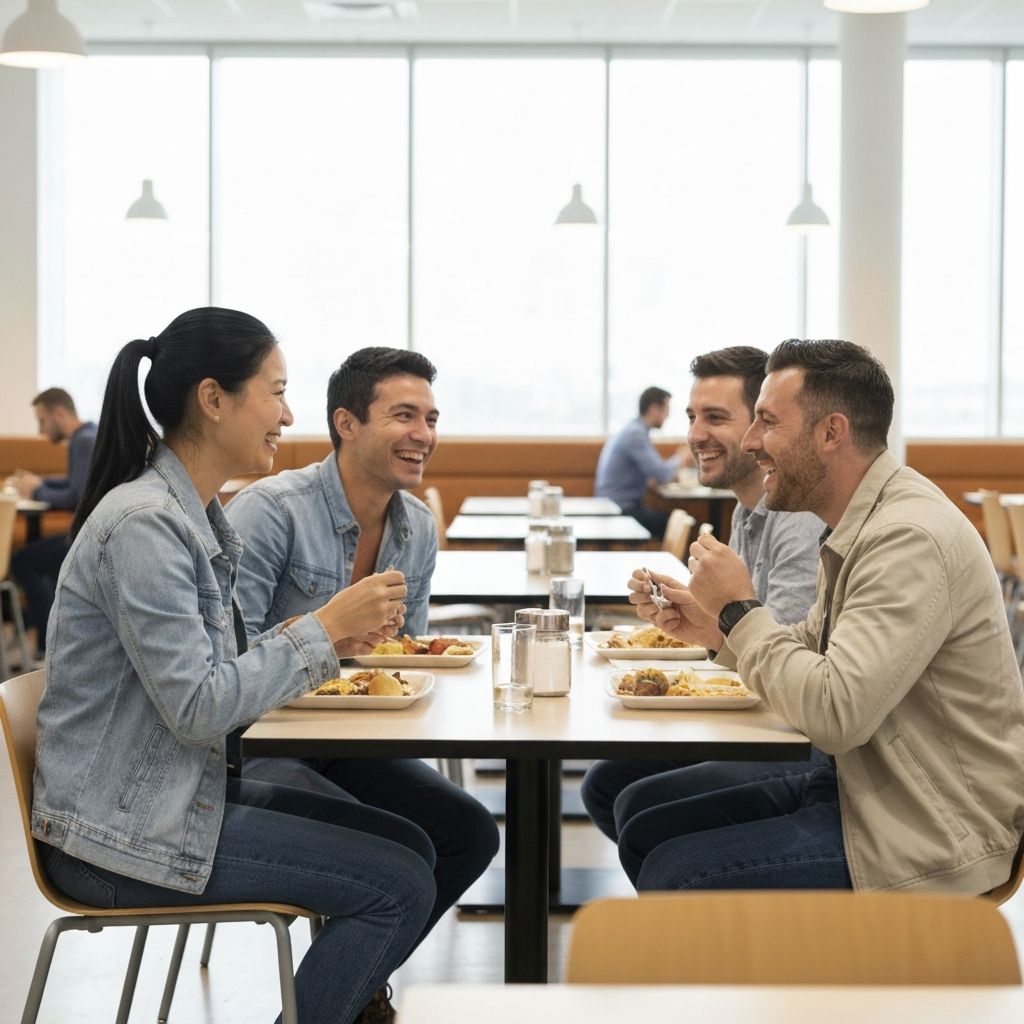 Kollegen beim Mittagessen